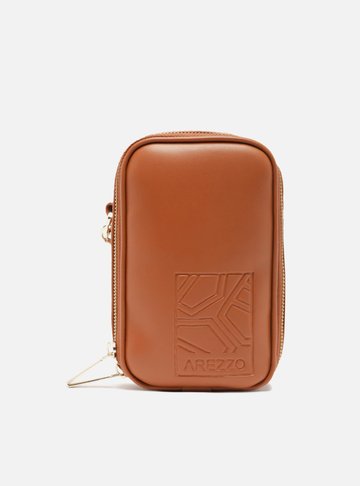 Mini Bag Marrom Porta-Celular Carimbo