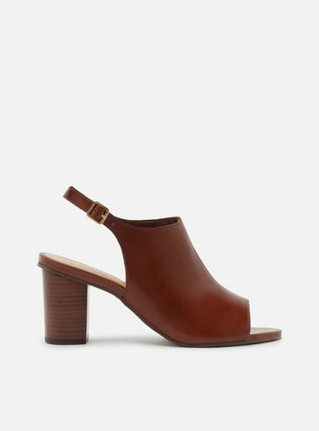 Sandal Boot Marrom Couro Bloco Básica