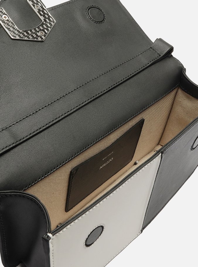 Bolsa Tiracolo Preta Couro A001 Duo Média