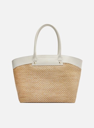 Bolsa Shopping Palha Grande Branca