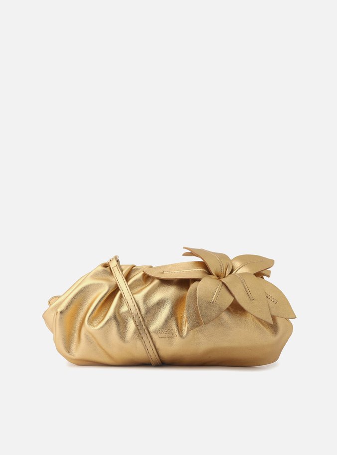 Bolsa Tiracolo Dourada Couro Lily média