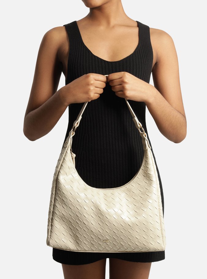 Bolsa Hobo Off-White Tressê Média Alça