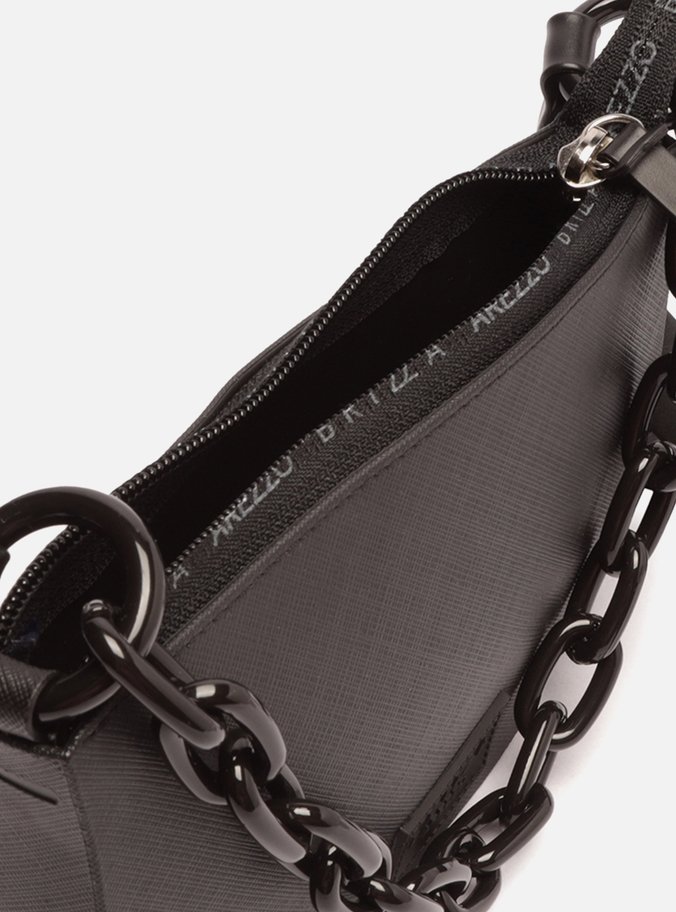 Bolsa Tiracolo Preta Pequena Alça Corrente Brizza