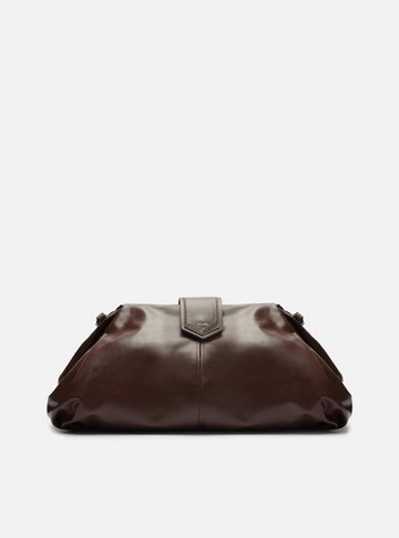 Bolsa Tiracolo Marrom Couro Grande Livia
