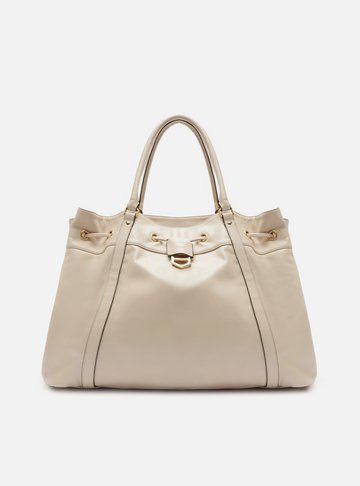 Bolsa Shopping Branca Couro Alicia Grande