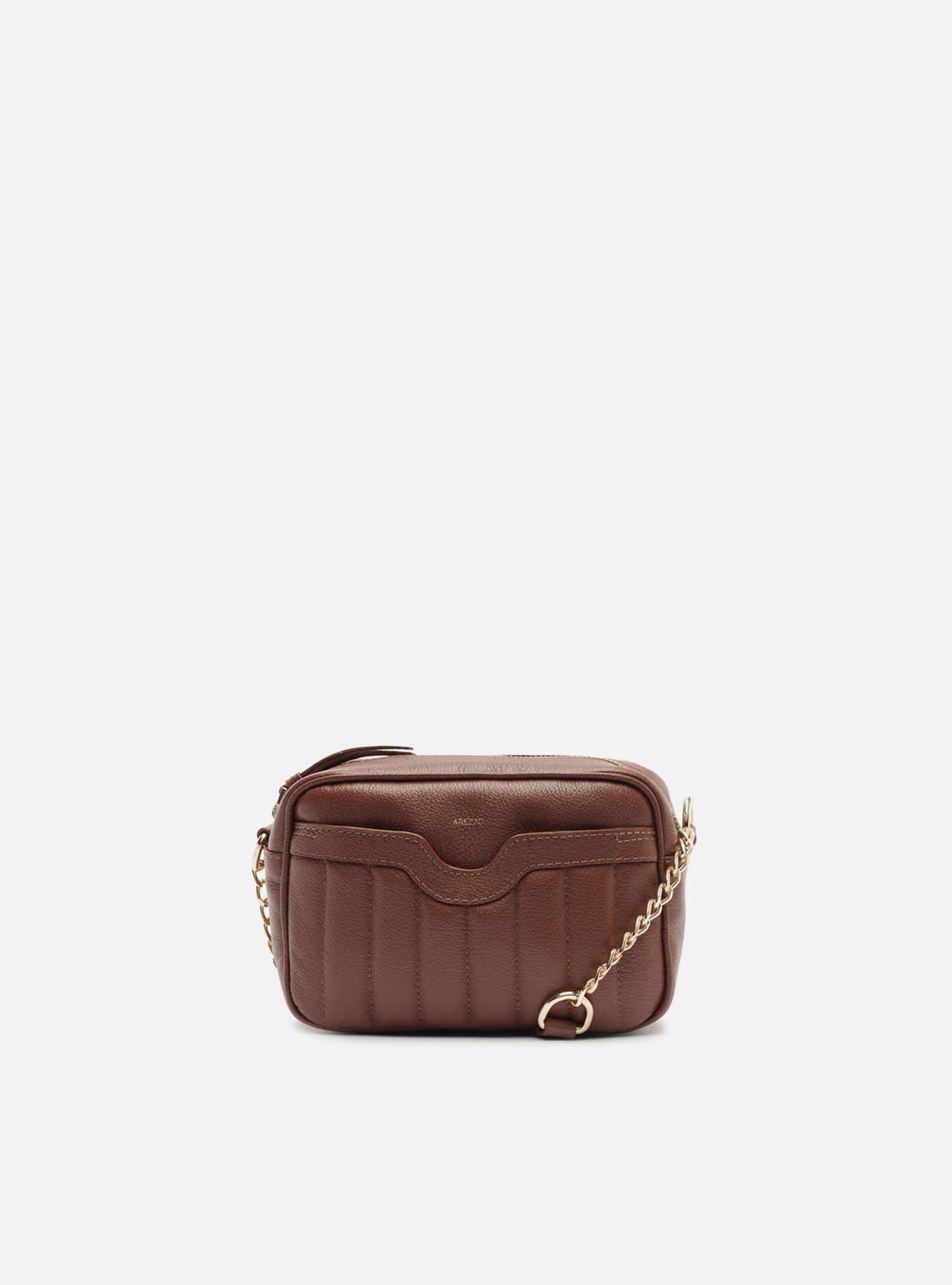 Bolsa Tiracolo Marrom Escura Couro Francine Pequena — foto 1