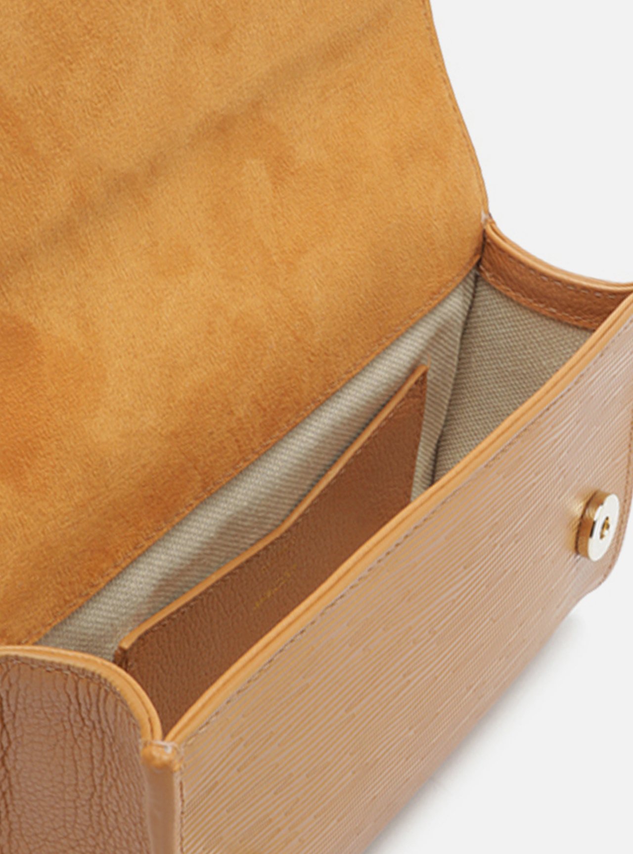 Bolsa Tiracolo Marrom Clara Couro Abraccio Pequena — foto 4
