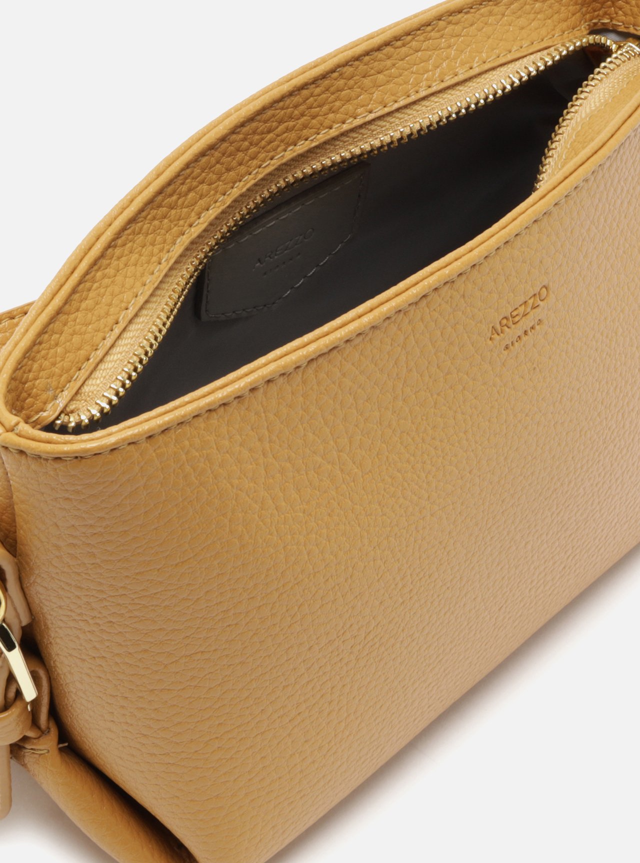 Bolsa Tiracolo Marrom Texturizada Pequena Fivelas — foto 4