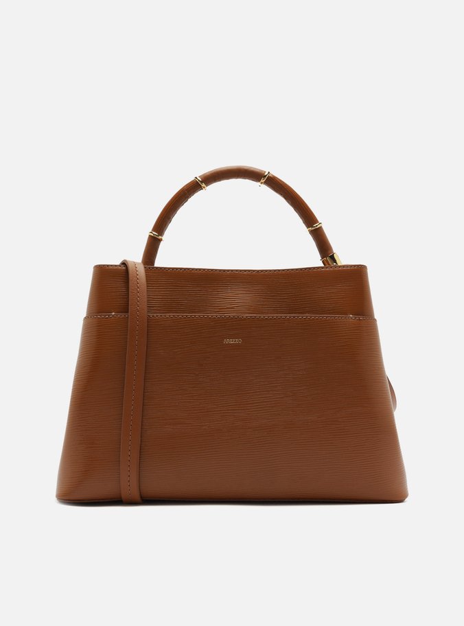 Bolsa Tote Marrom Couro Grande Anéis