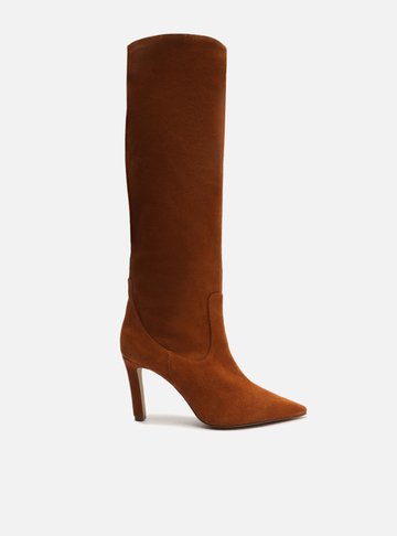 Bota Marrom Nobuck Cano Longo Hailey