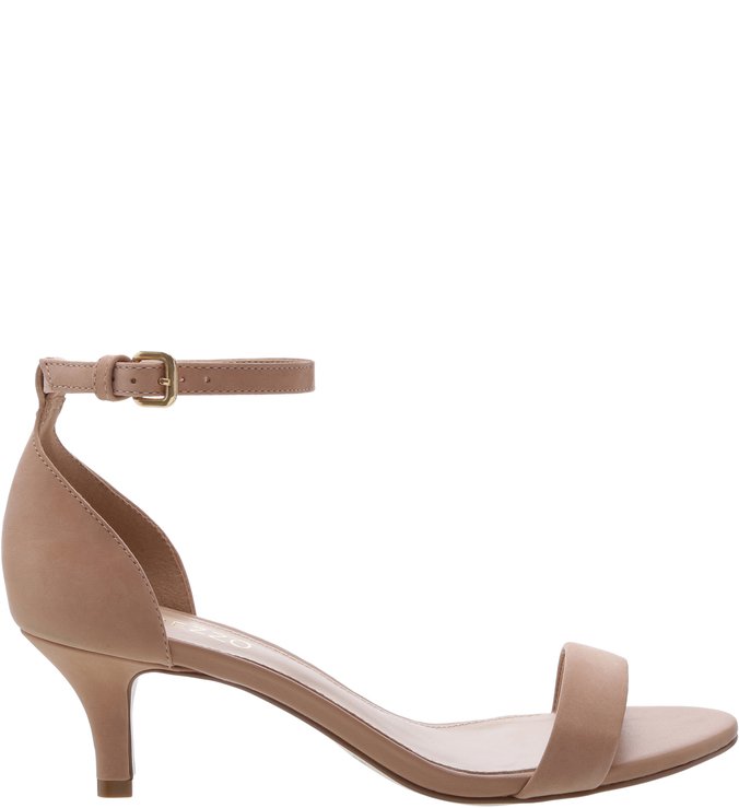 Sandália Nobuck Isabelli Salto Kitten Soft Avelã