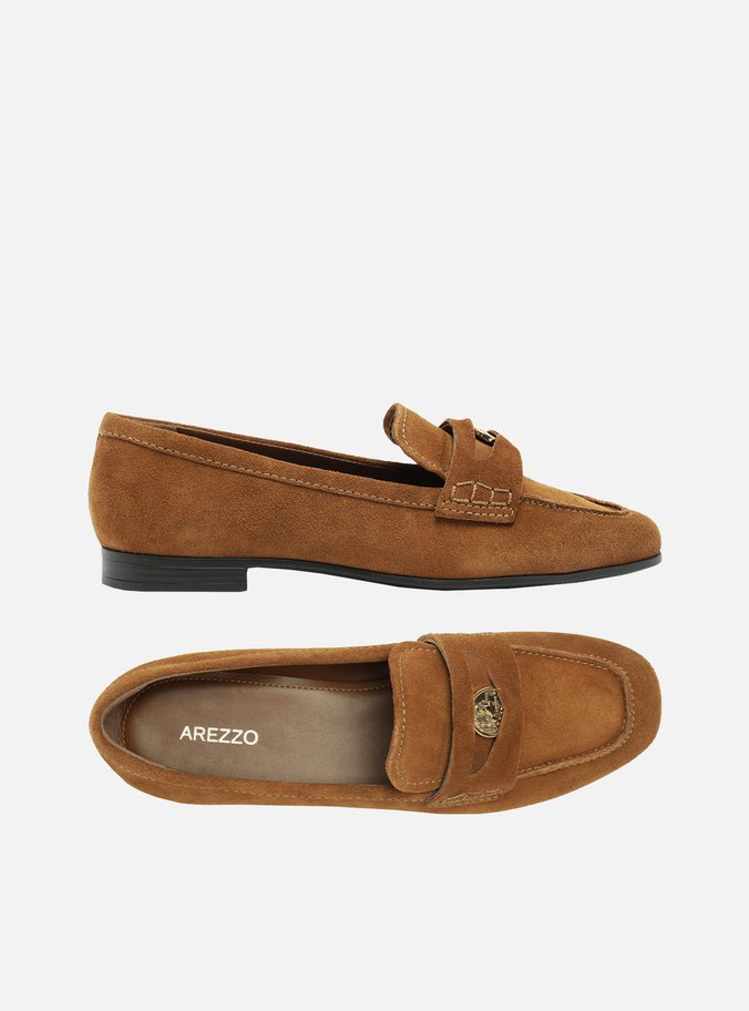 Mocassim Marrom Suede Tira Medalha