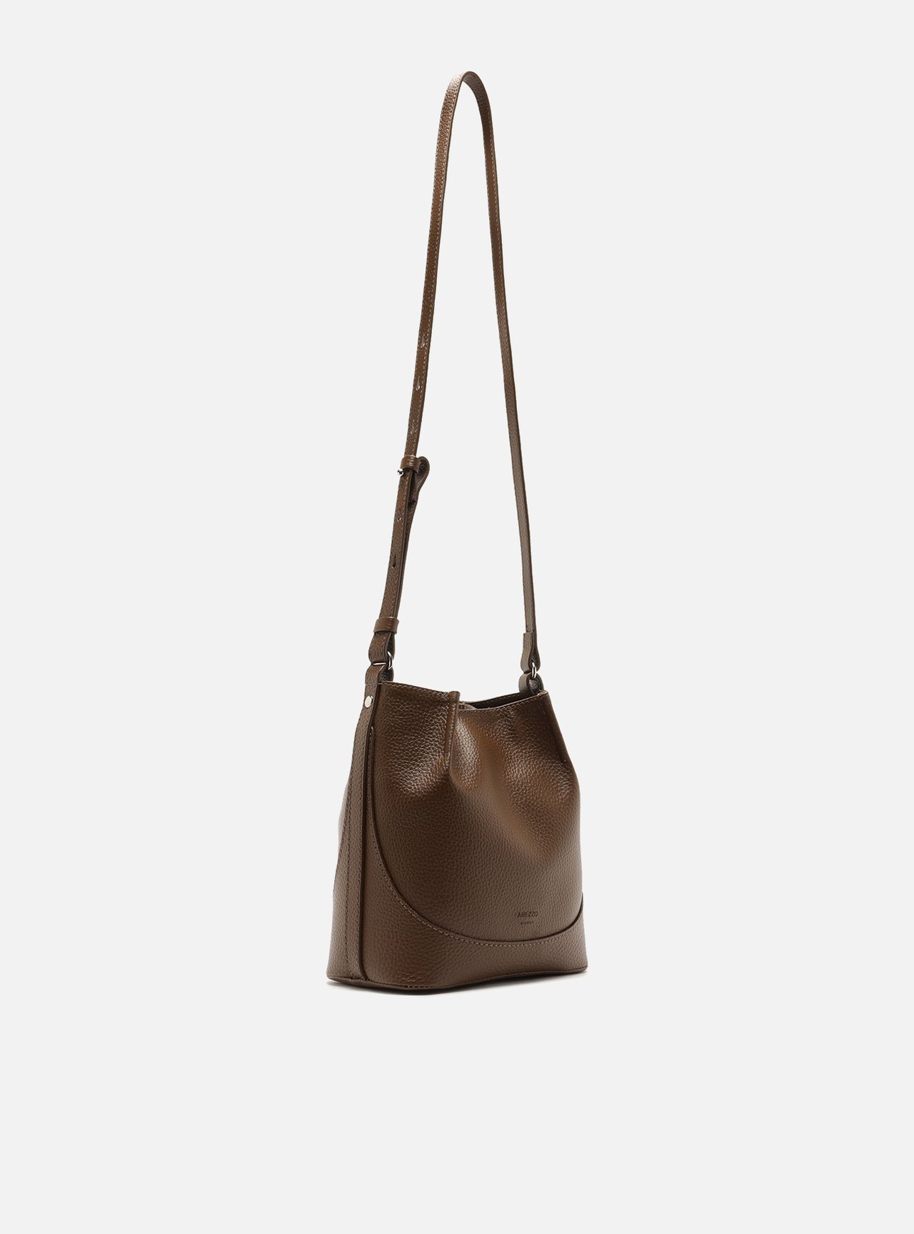 Bolsa Bucket Marrom Pequena Granulada — foto 5