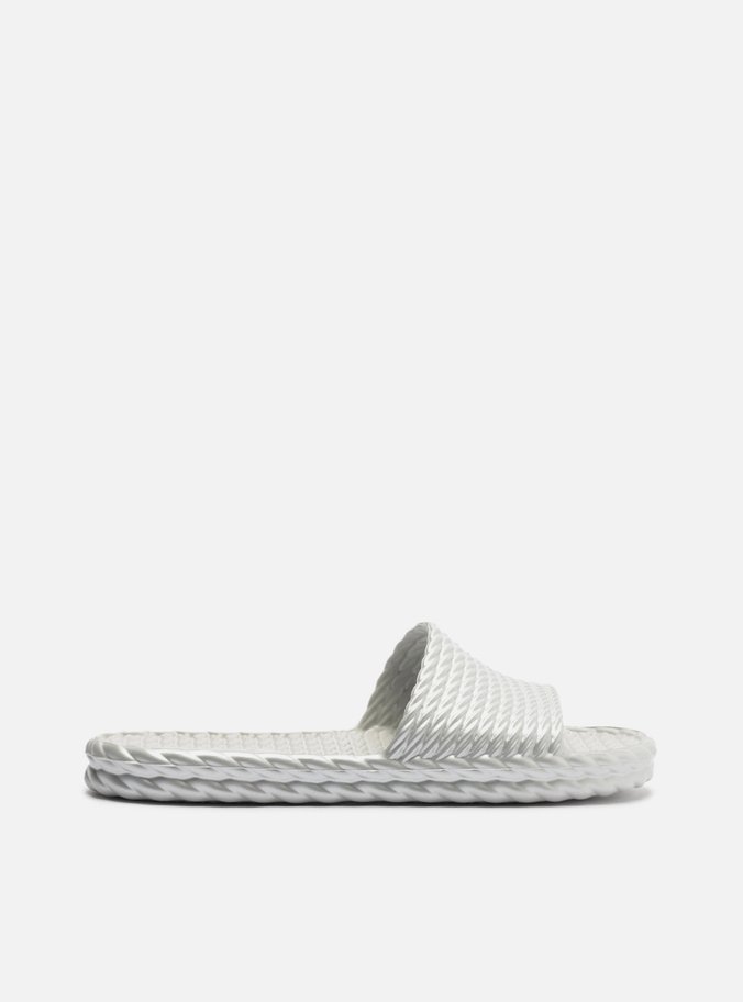 Chinelo Slide Prata Metal Marrocos