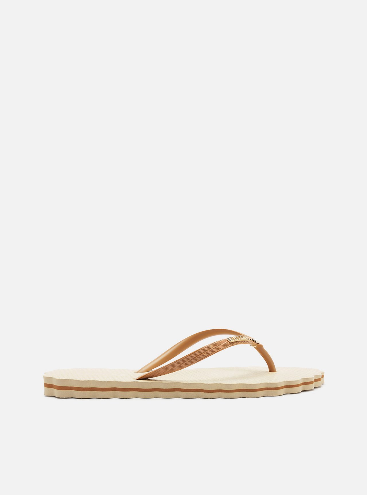 Chinelo de Dedo Marrom Flatform Metais Brizza — foto 3