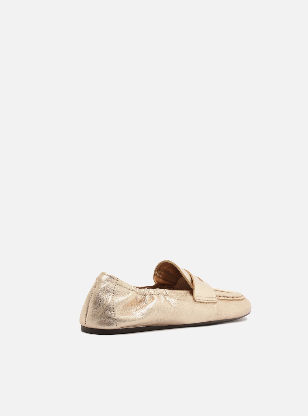 Mocassim Dourado Couro Bico Quadrado Soft — foto 3