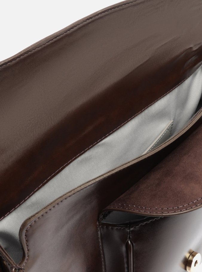 Bolsa Shoulder Marrom Média Bolso Camurça