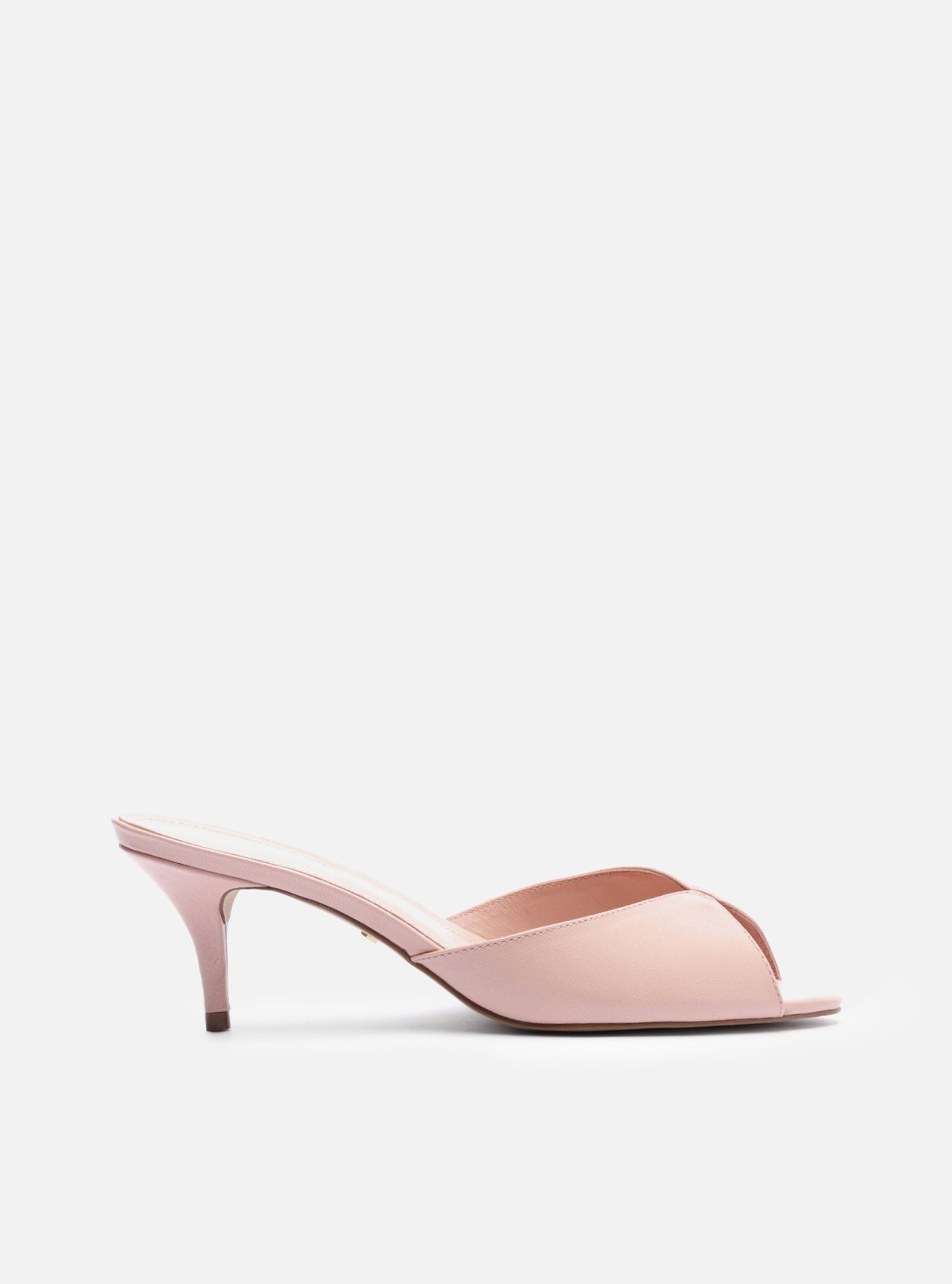 Mule Rosa Couro Salto Médio Fino — foto 1