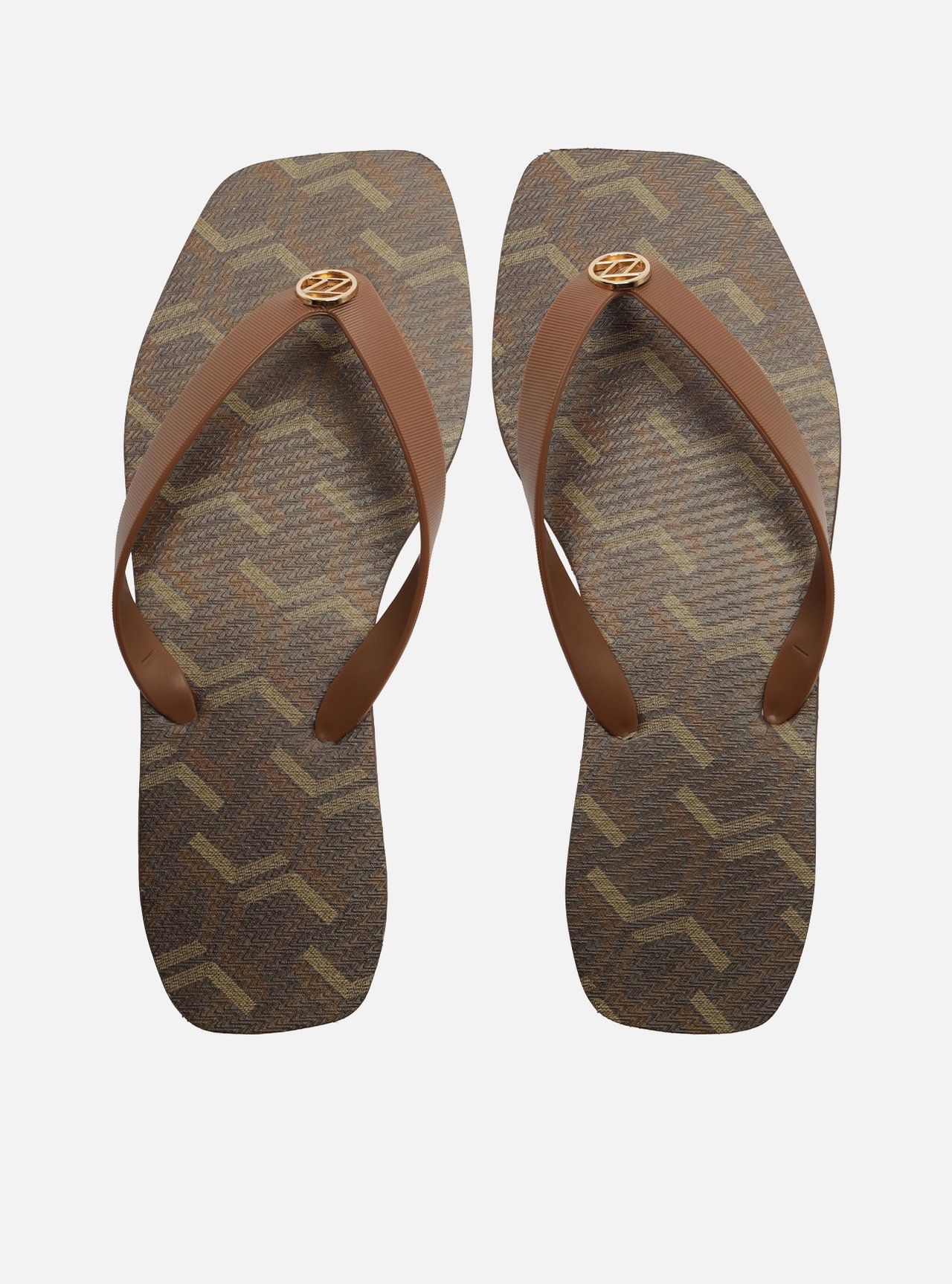 Chinelo de Dedo Marrom Bico Quadrado Brizza — foto 1