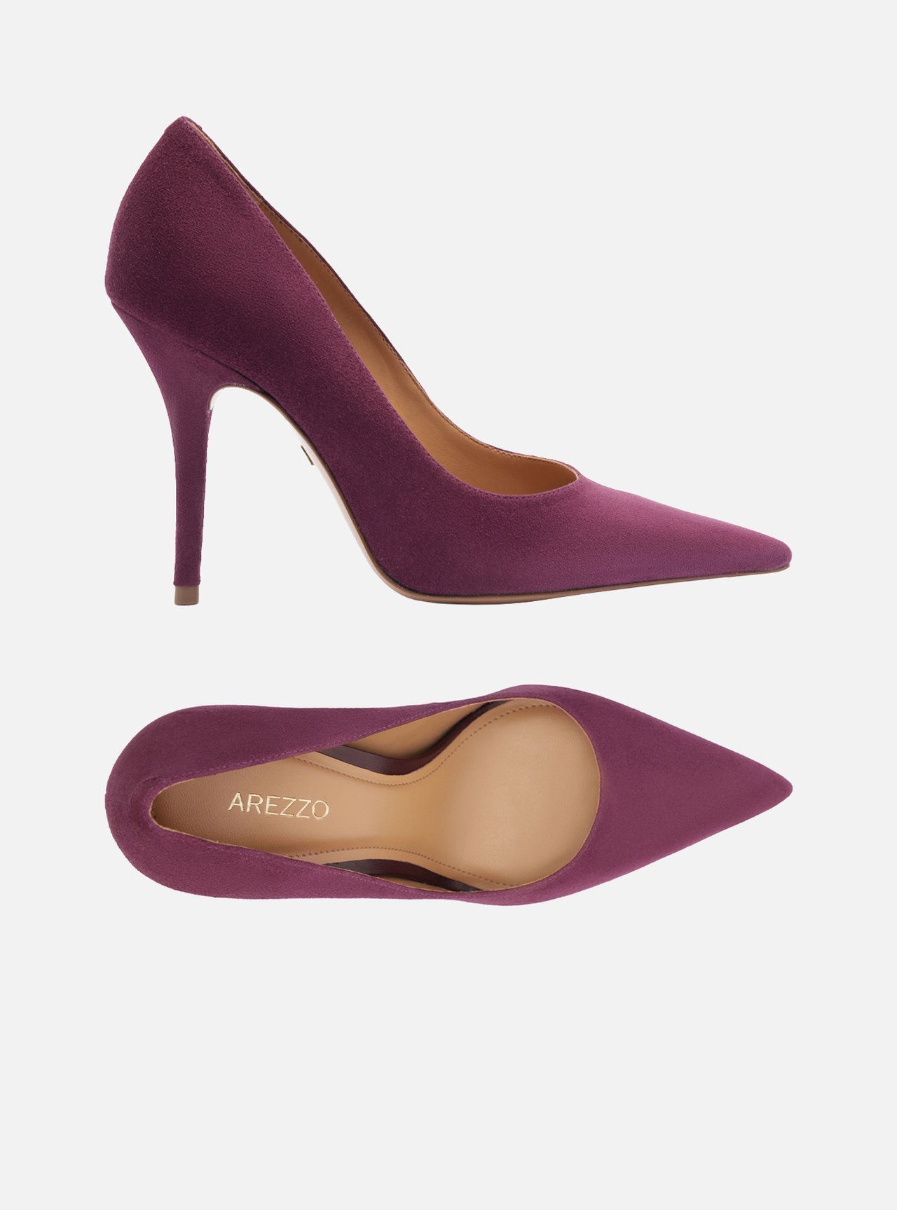 Scarpin Roxo Camurça Salto Fino Essencial 100 — foto 5