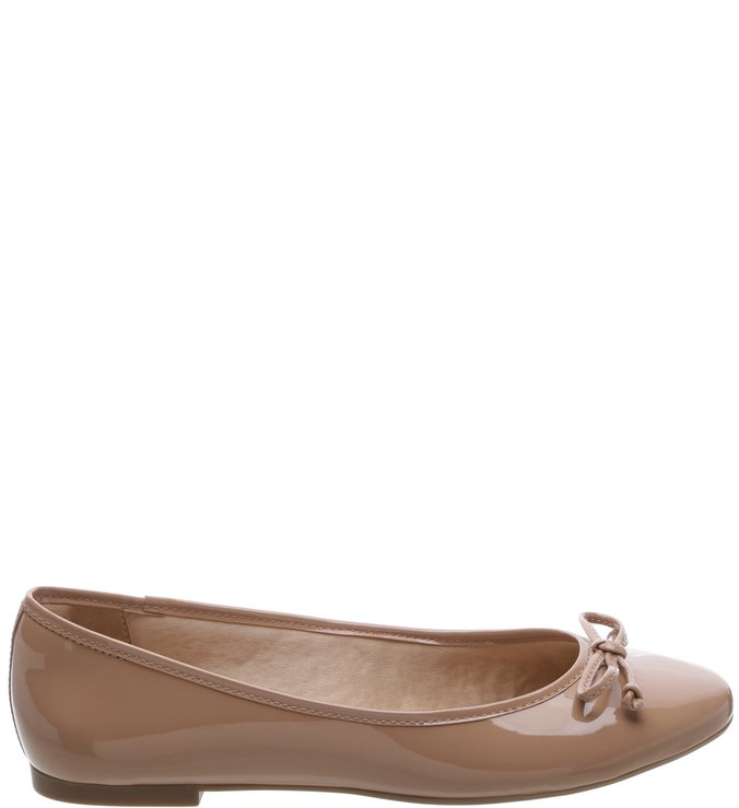 Sapatilha Verniz Bico Redondo Audrey Nude Vintage