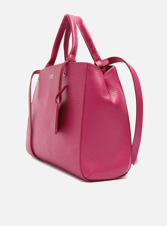 Bolsa Tote Rosa Couro Bella Média
