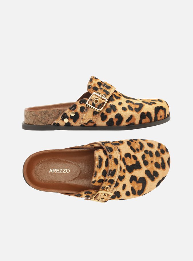 Clog Sabot Animal Print Rasteira Fivela