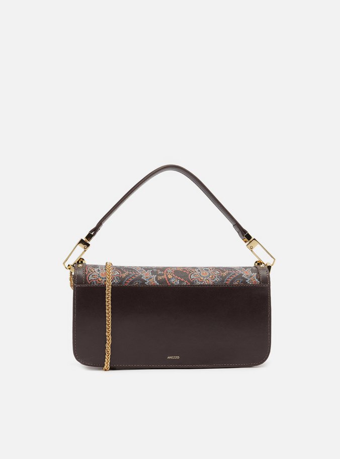 Bolsa Tiracolo Marrom Couro A001 Média Paisley