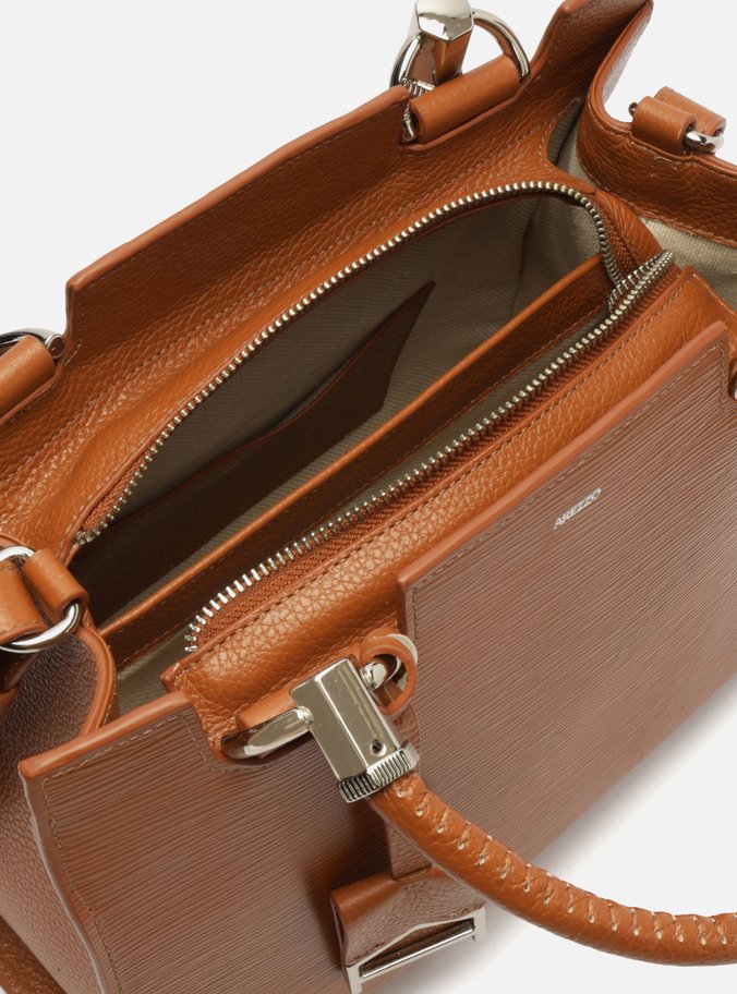 Bolsa Tote Marrom Caramel Couro Abraccio Grande