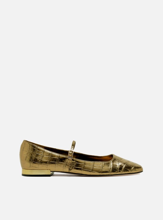 Sapatilha Dourada Croco