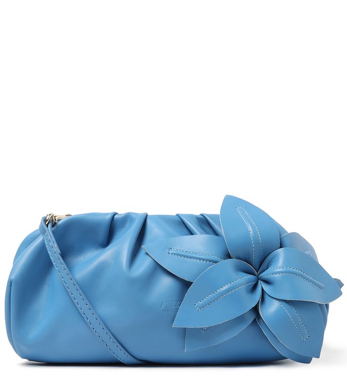 Bolsa Tiracolo Azul Couro Lily Média