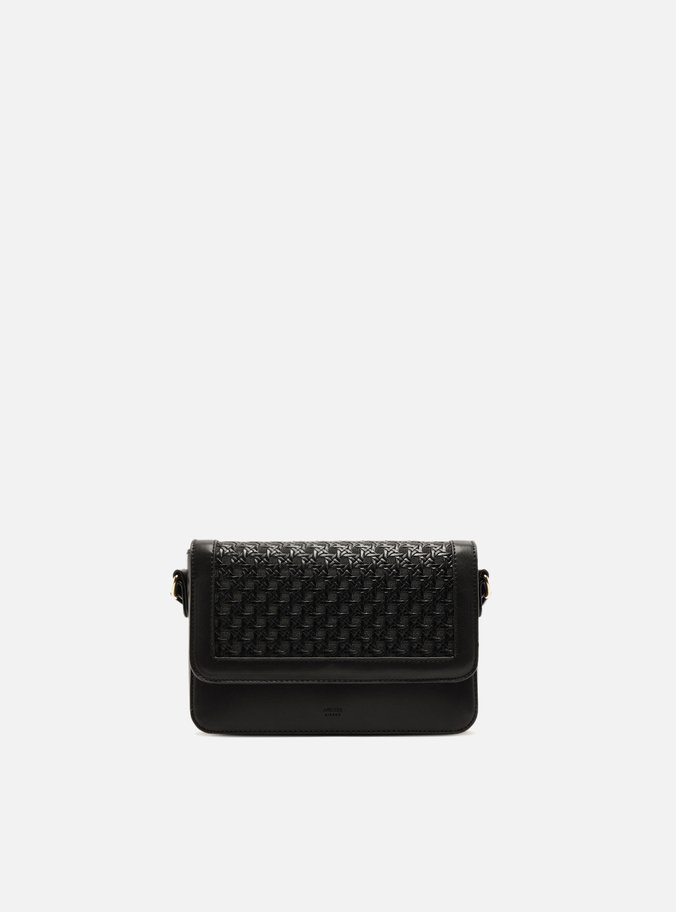 Bolsa Tiracolo Preta Pequena Tressê Moldura