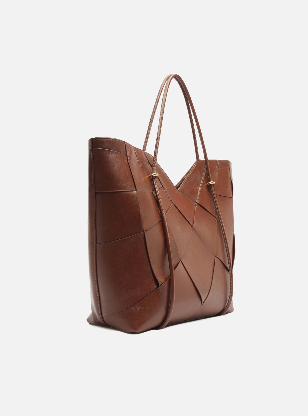 Bolsa Shopping Marrom Couro Tressê V — foto 5