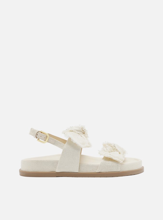 Sandália Rasteira Branca Flatform Laços