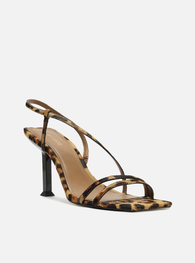 Sand lia Animal Print Salto Geom trico Tiras
