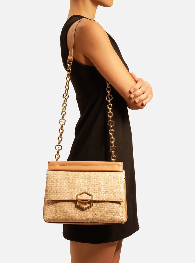 Bolsa Tiracolo Bege Tramada Ágatha Média