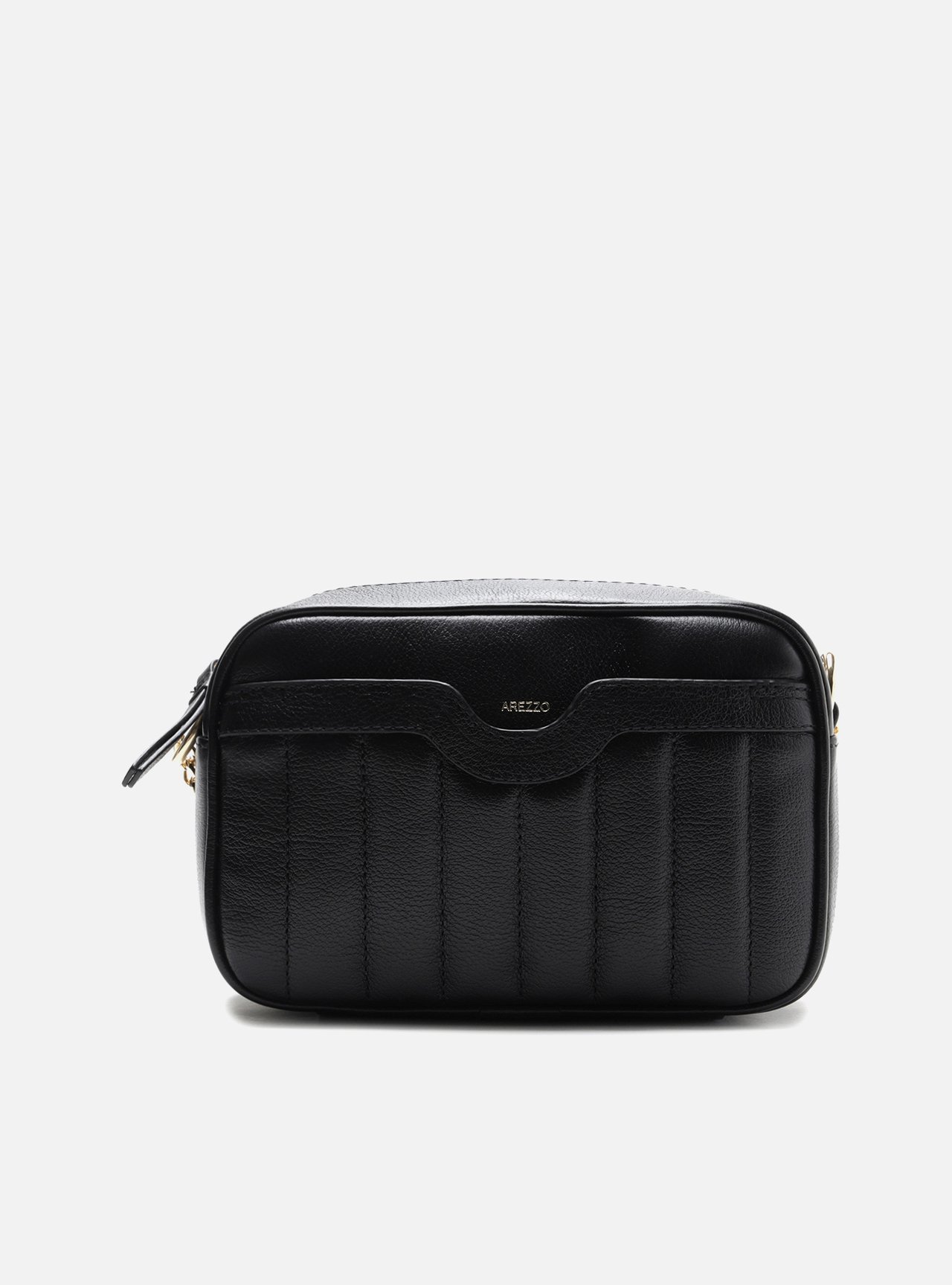 Bolsa Tiracolo Preta Couro Francine Pequena — foto 1