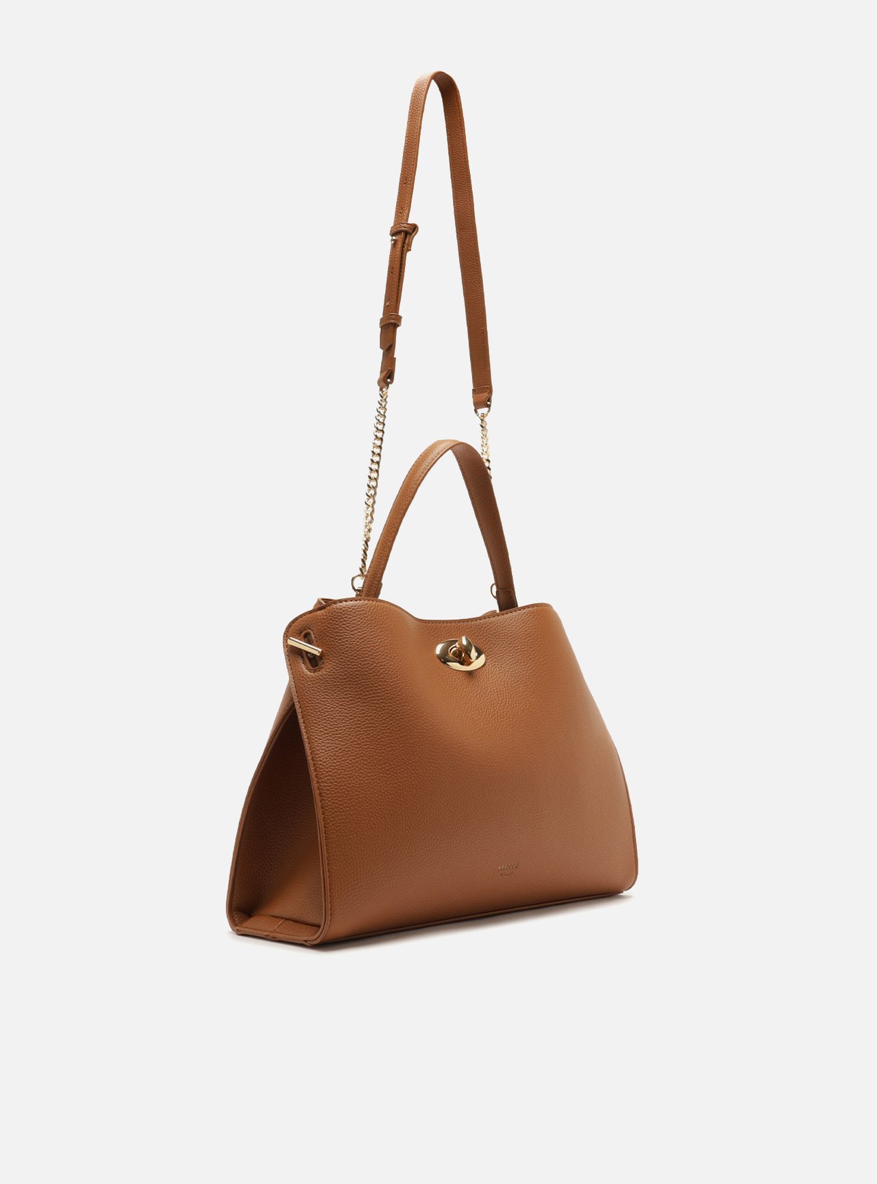 Bolsa Tote Marrom Média Alça Corrente — foto 5