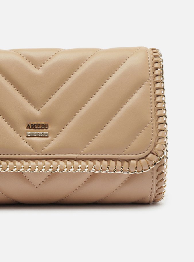 Bolsa Tiracolo Nude Pequena Matelassê Corrente