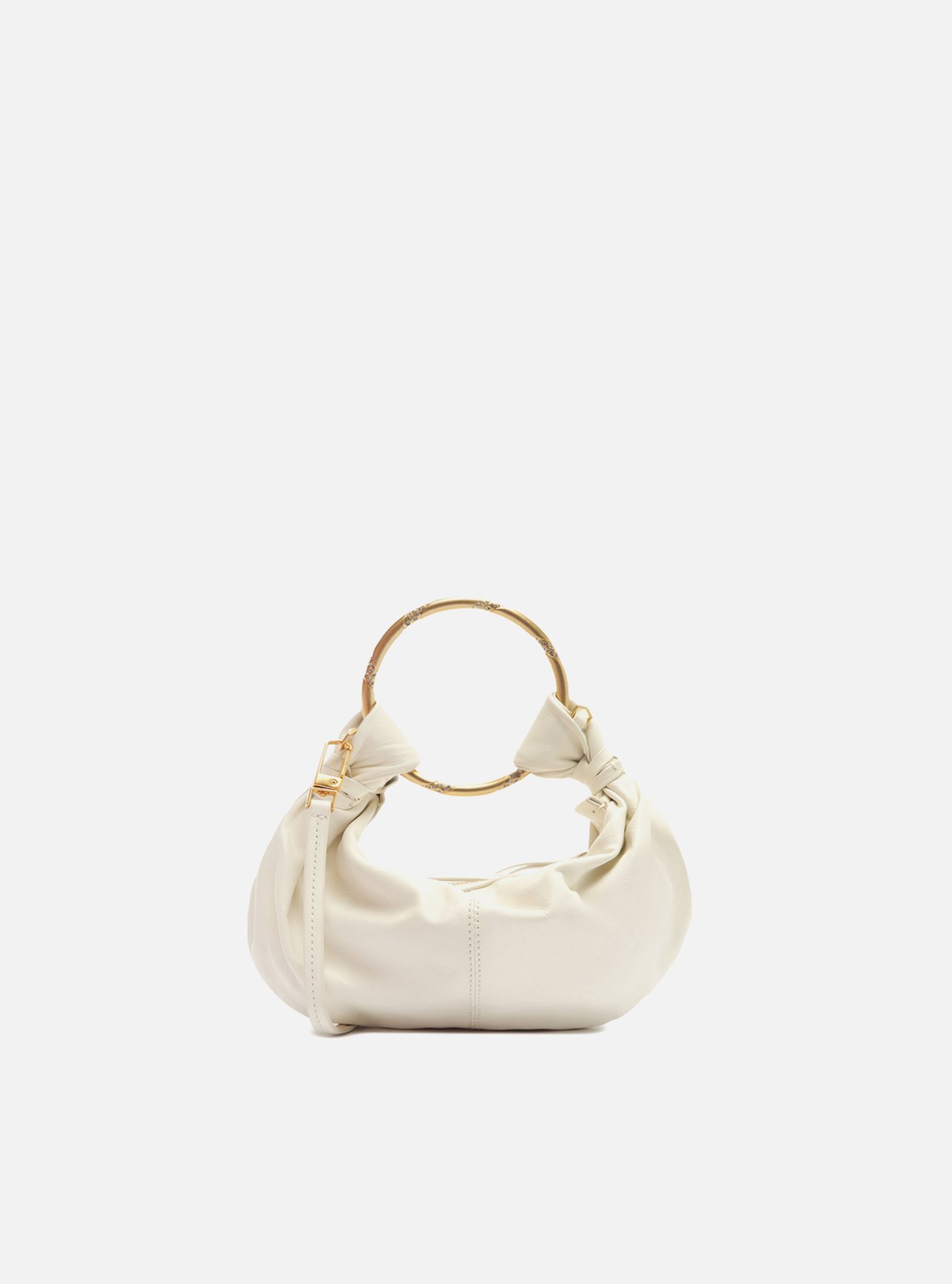 Bolsa Tiracolo Off-White Couro Pequena Argola — foto 3