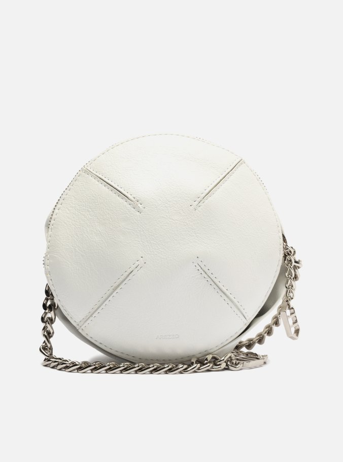 Bolsa Tiracolo Branca Couro Pequena Flor