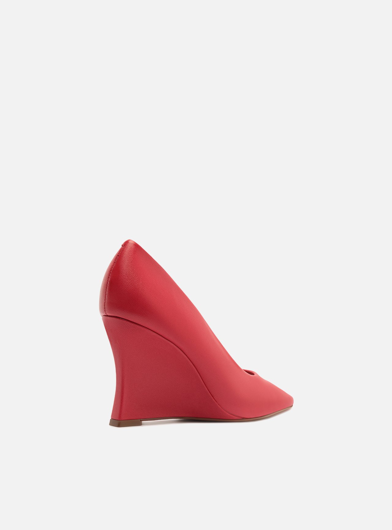 Scarpin Vermelho Couro Salto Anabela Bico Fino — foto 3