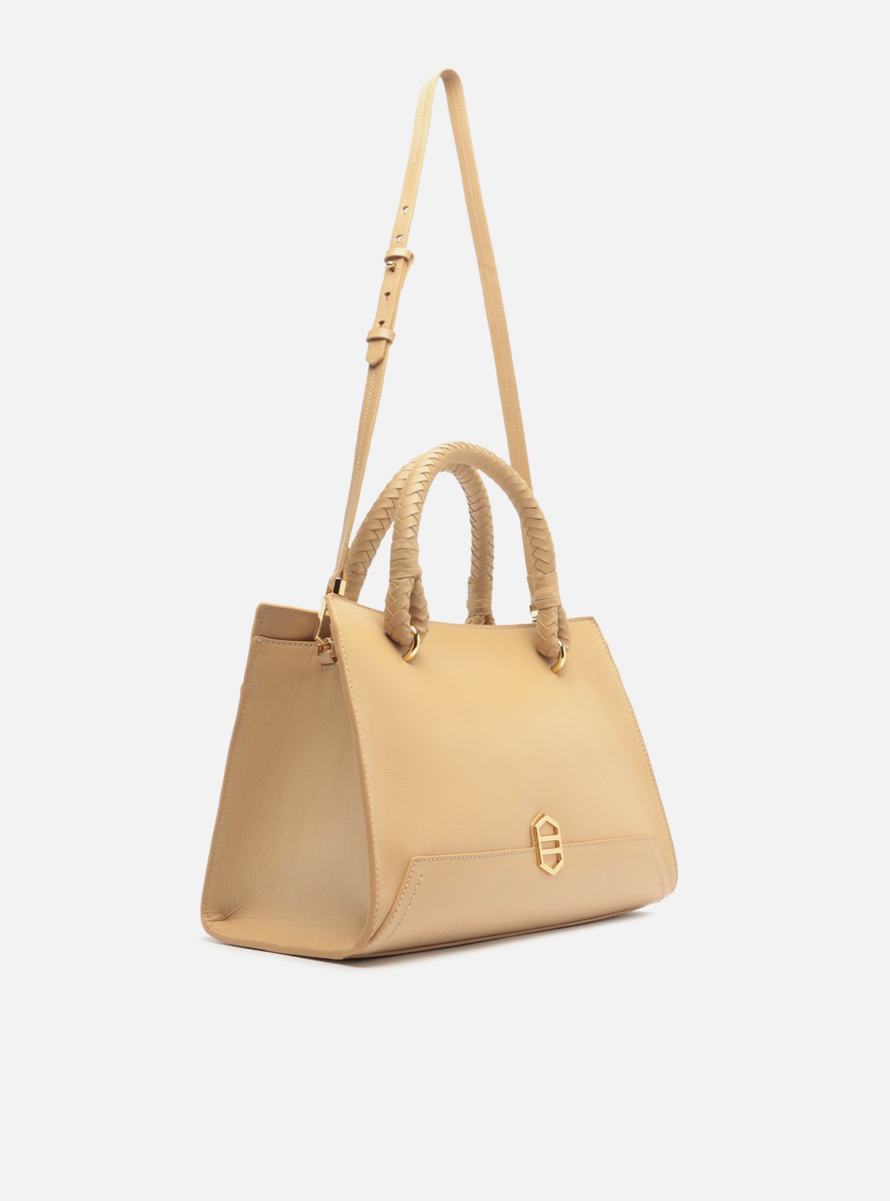 Bolsa Tote Nude Couro Média — foto 5