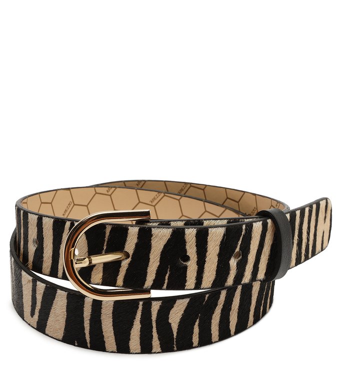 Cinto Animal Print Zebra Pelo Médio