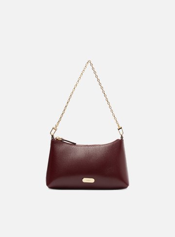 Bolsa Tiracolo Vermelha Couro Pequena Corrente