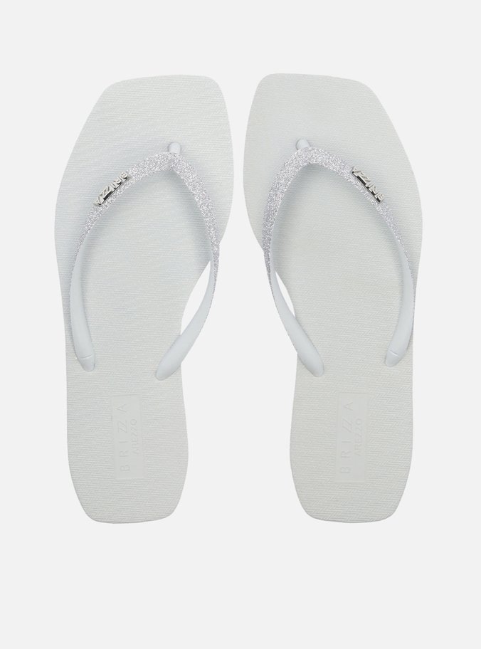 Chinelo de Dedo Prata Glitter Square Brizza
