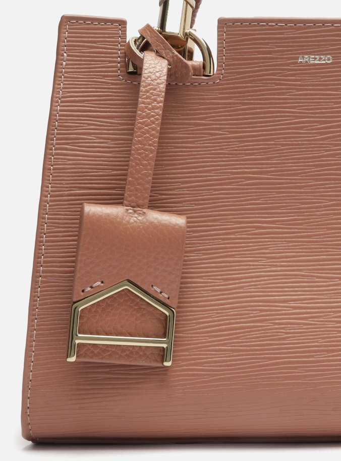 Bolsa Tote Rosa Couro Abraccio Média