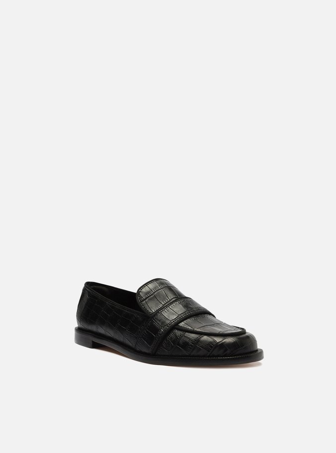 Mocassim Preto Croco Uptown