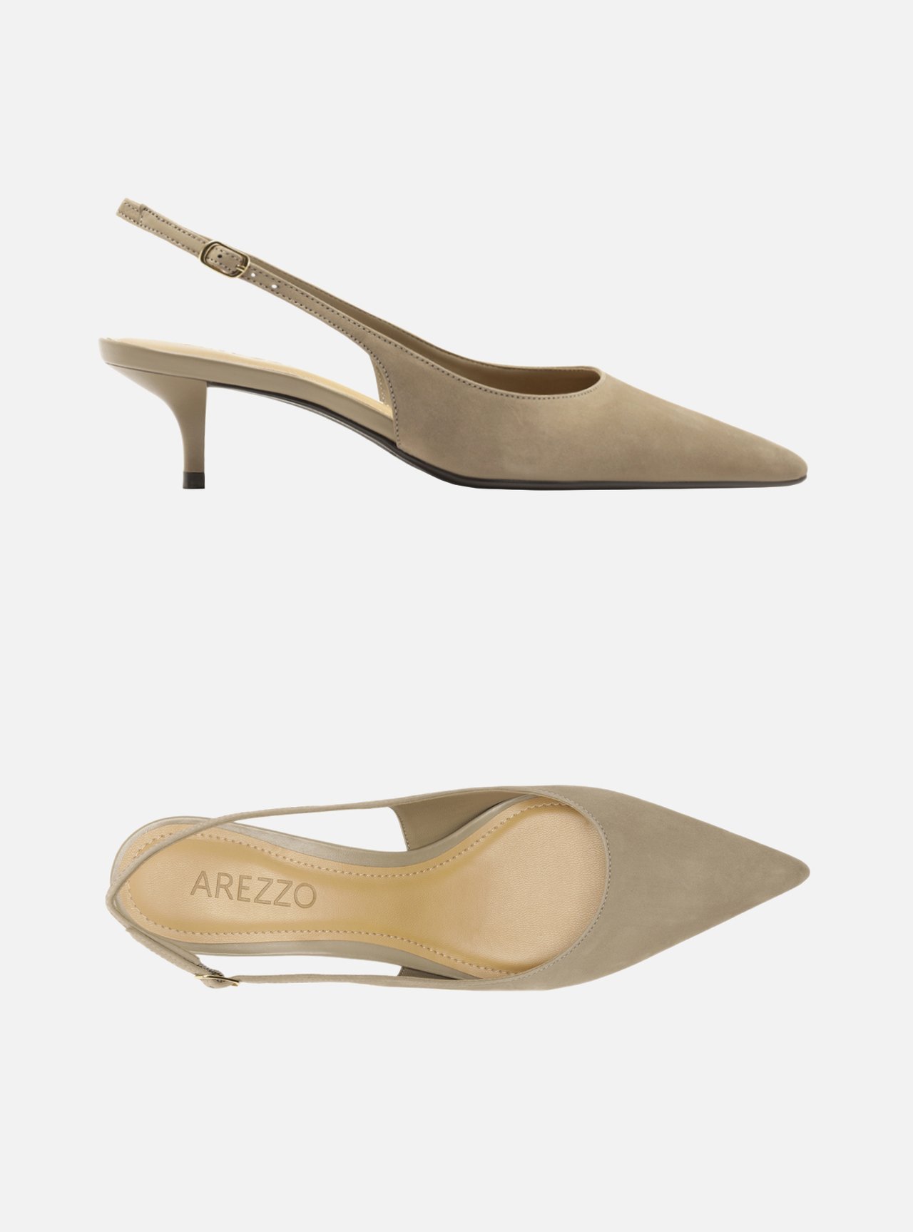 Scarpin Cinza Acamurçado Salto Fino Slingback — foto 6