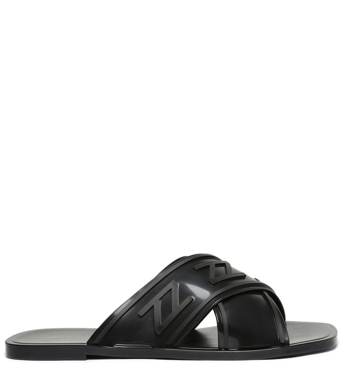 Rasteira Bico Quadrado Preto Brizza